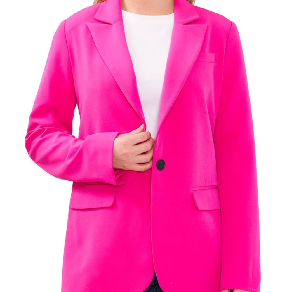 NWT Vince Camuto Women's Hot Pink Single-Button Blazer Jacket - Size XL